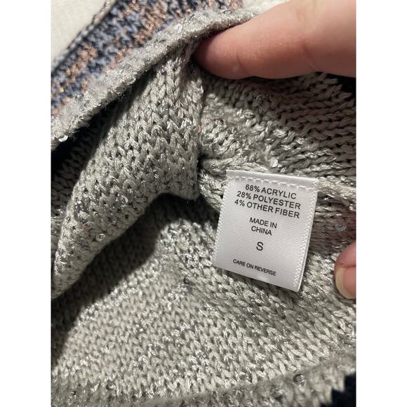 NWT New York & Co Soho Striped Sweater Womens Size Small Gray Blue White MSRP$60 - Picture 8 of 12